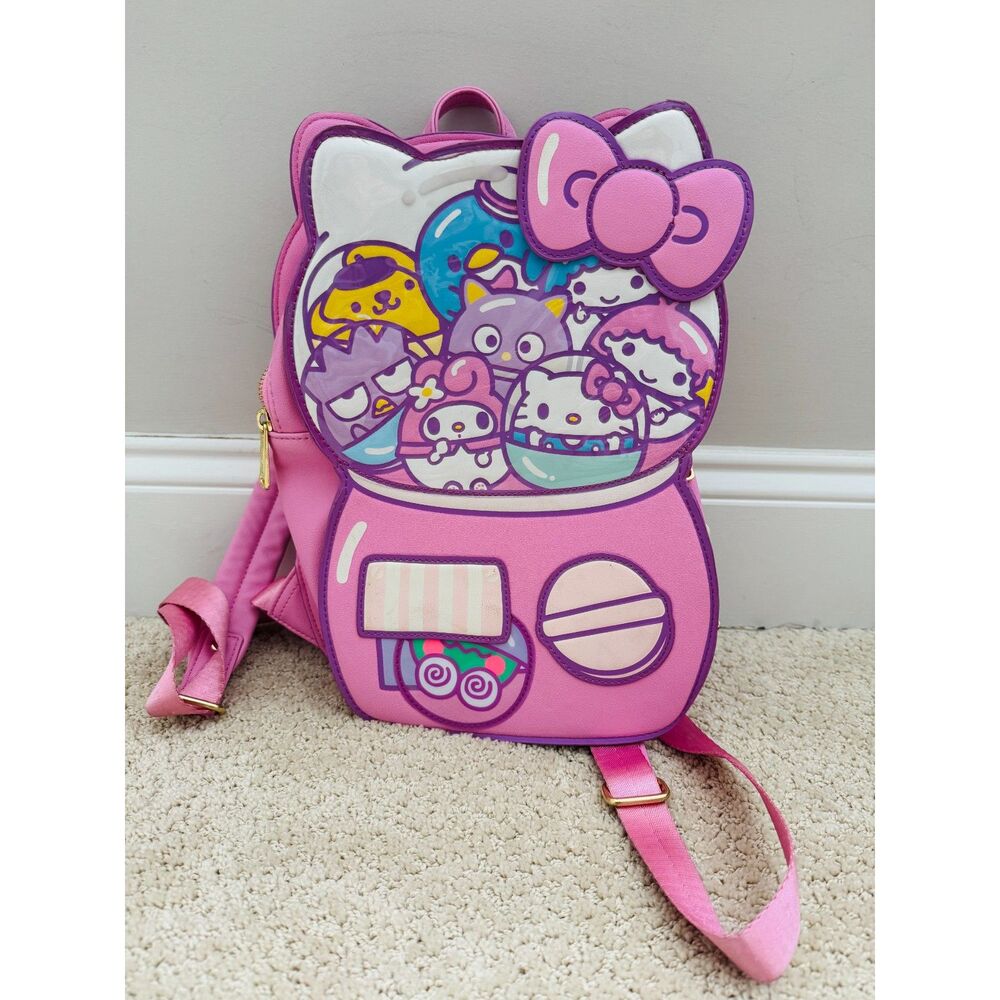 Hello Kitty and Friends Loungefly Sanrio Gumball Machine Mini Backpack Pink